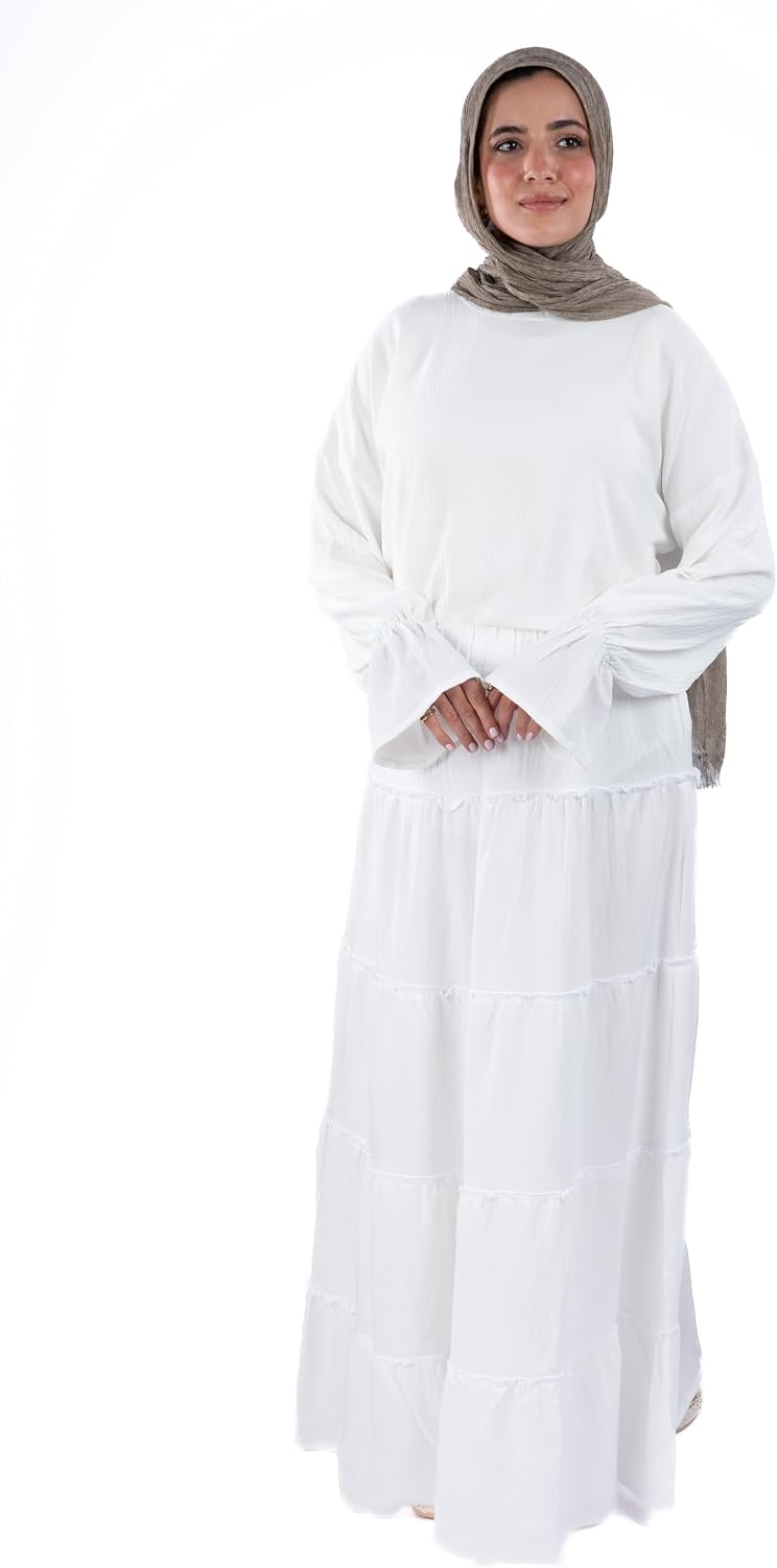 61QaBoIp-LL._AC_SL1500_ جيبة كلوش طويلة فضفاضة للنساء من بينكي، من الكتان الناعم - الصورة 3