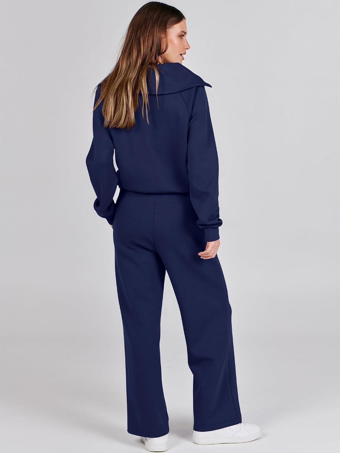 61XpSs0GgrL._AC_SL1500_ ANRABESS Women’s 2 Piece Outfits Half Zip Sweatshirt & Wide Leg Pants Airport Travel Lounge Matching Sets Sweatsuits Clothing - الصورة 4