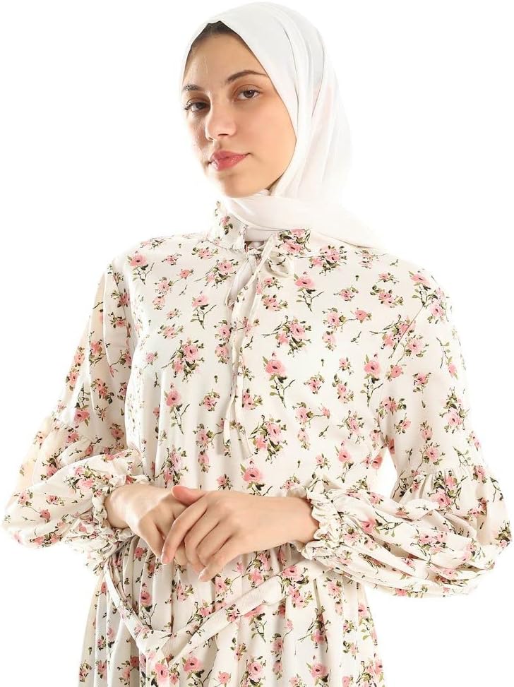 61YoPJVP-dL._AC_SL1500_ Flowered Colorful Long Sleeve Dress نساء - الصورة 3