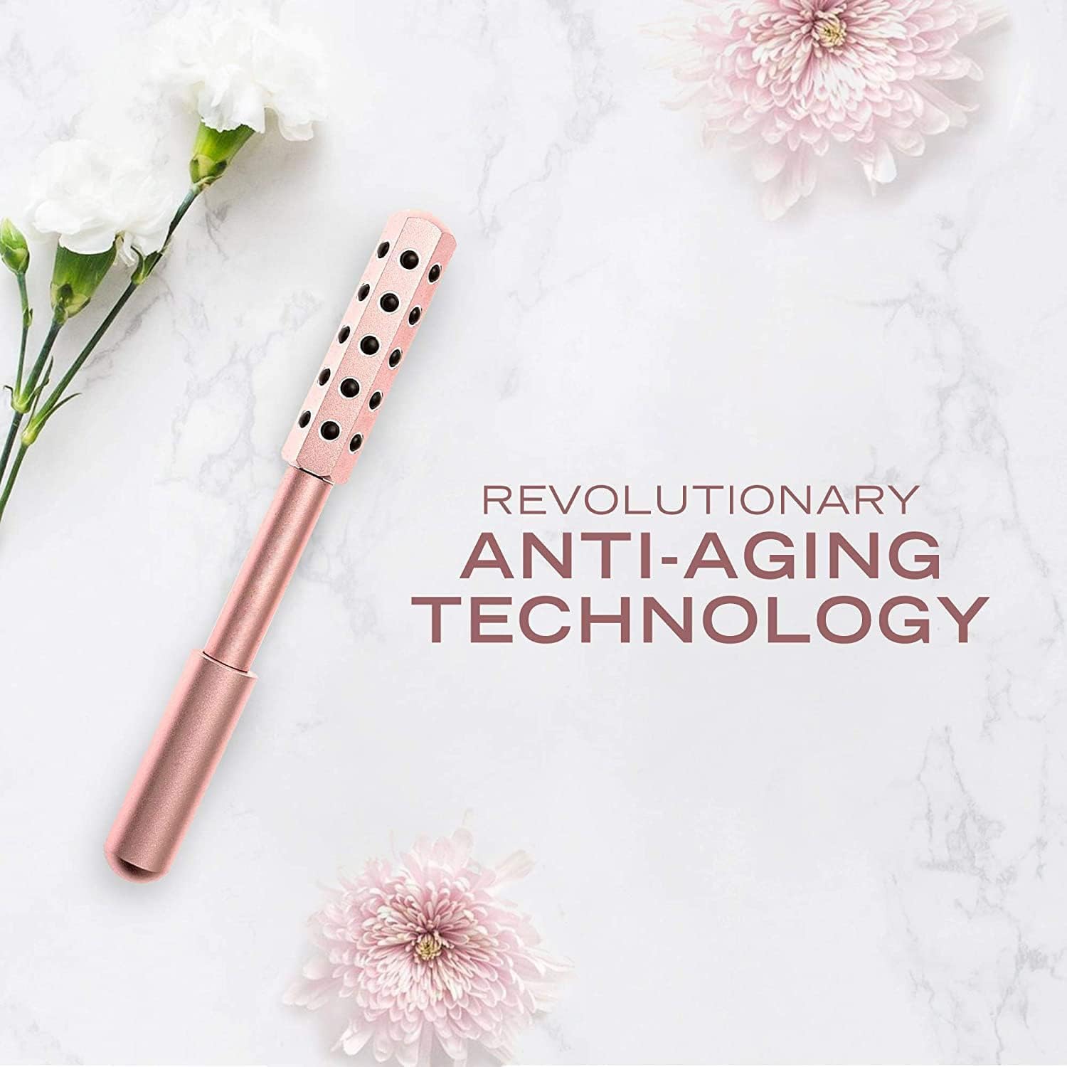 61YxwerwYzL._AC_SL1500_ X spring Facial Massage Roller, Germanium Stone Face Beauty Wand, Skin Uplifting and Wrinkle Reducing Contour Tool, Puffiness Relief and Anti Aging Care for Women, Six Minutes Daily Routine - الصورة 2