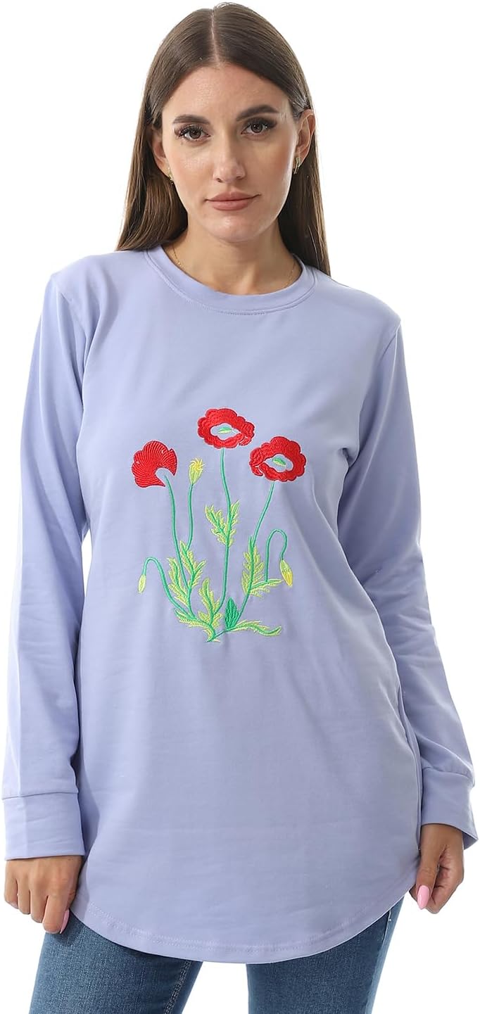 61ZFhHkDFSL._AC_SL1500_ CAESAR Womens Women Embroidery T- Shirt Women Embroidery T- Shirt - الصورة 2