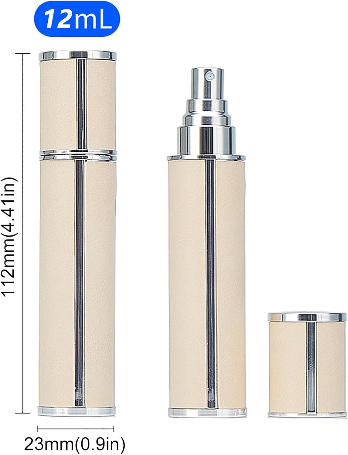 61aRrJ1M9wL._AC_SL1500_ زجاجة بخاخ عطر جلدية محمولة قابلة لإعادة الملء بحجم مناسب للسفر، موزع جيب محمول، موزع كولونيا صغير للنساء والرجال 12 مل - الصورة 3
