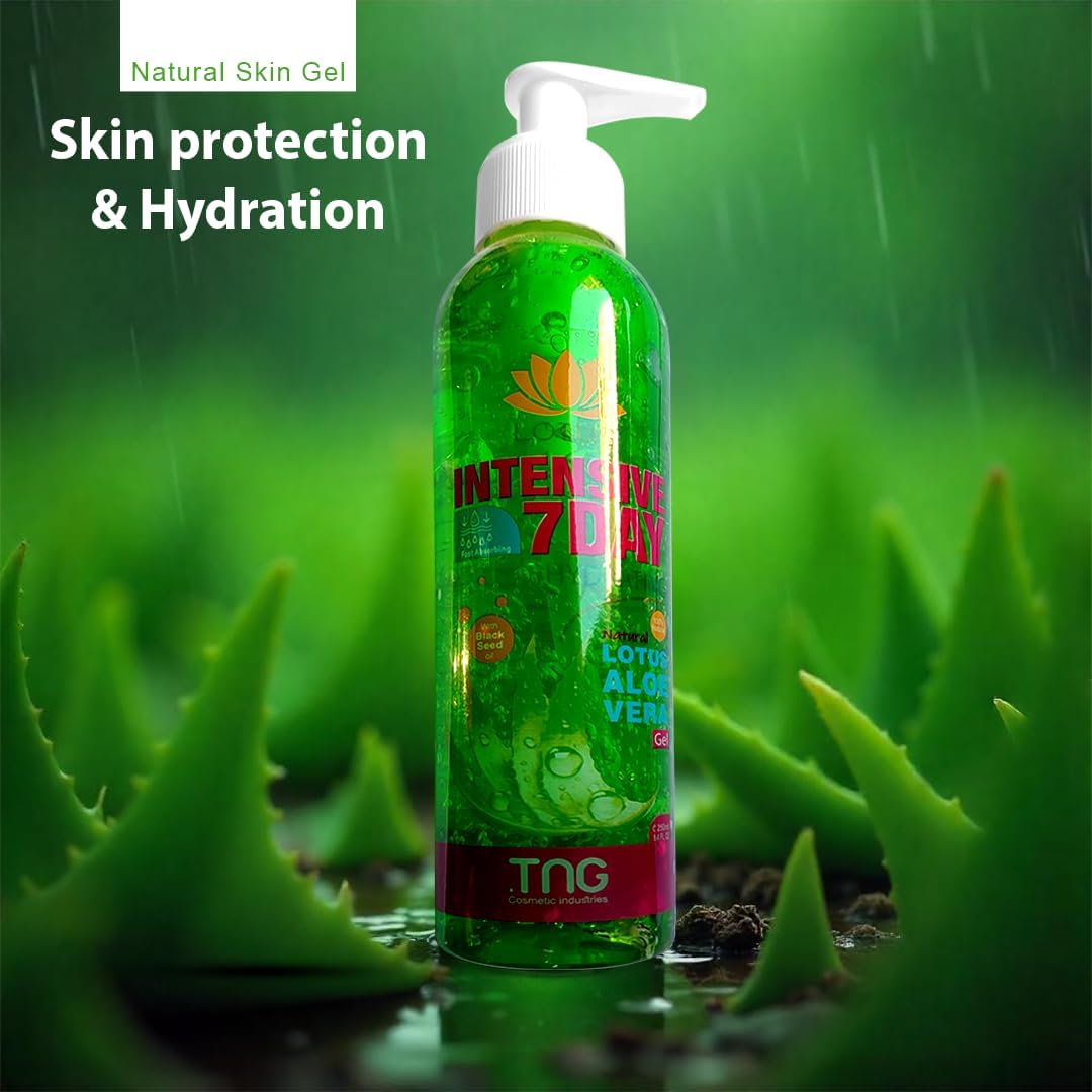 Lotus Aloe Vera Gel Green 250ml - Cooling Moisturizing Gel for Face & Body, Skin Hydration, Sunburn Relief & Soothing Care