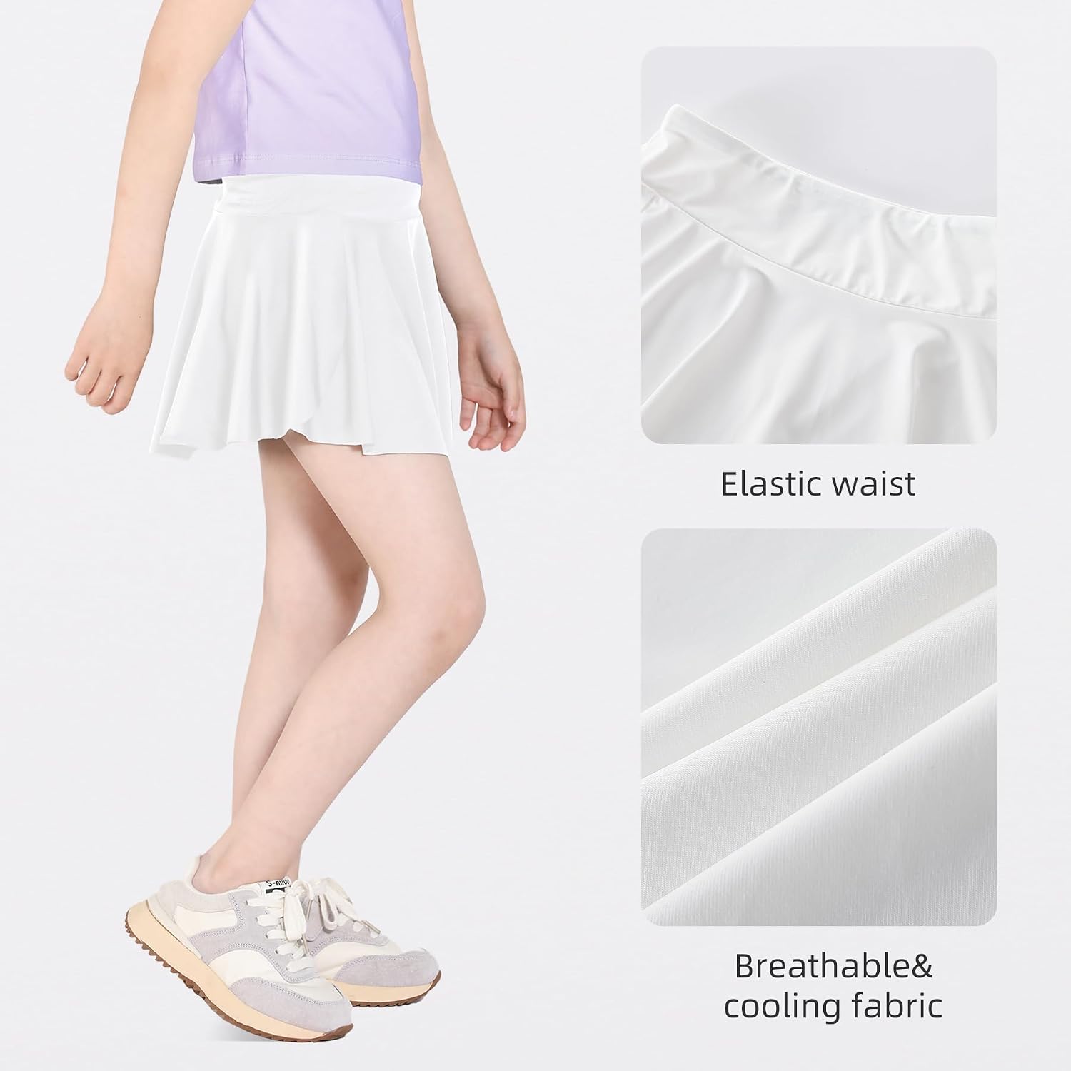 61jMMRbFjYL._AC_SL1500_ تنورة رياضية للتنس والجولف من سكورت جيرلز، شورت كاستويف Butterfly فضفاض للاطفال والمراهقين لممارسة رياضة الغولف، شورت بجيب (مقاس L) - الصورة 4