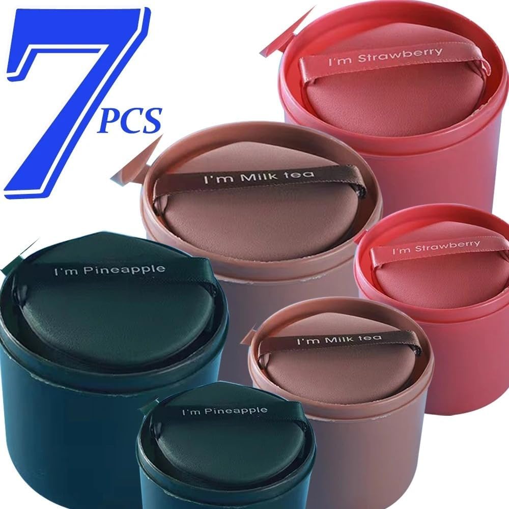 61k07sHl3ML._AC_SL1500_ مجموعة اسفنجات مستحضرات التجميل من 7 قطع بتصميم قطرة ماء مزدوجة الجوانب ناعمة للمكياج ومستحضرات التجميل للاستخدام الجاف والرطب، 5.3 سم (زهري منقط) - الصورة 2