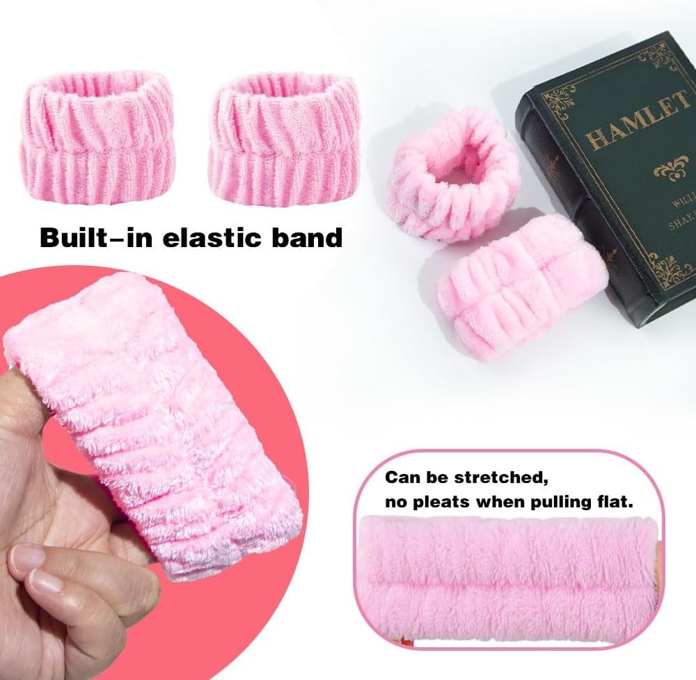 61k760t-98L._AC_SL1500_ شريط راس مضاد للانزلاق لغسل الوجه والمنتجعات الصحية والمكياج والعناية بالبشرة، شريط راس مضاد للانزلاق للنساء والفتيات للعناية بالبشرة ومزيل المكياج والمنتجعات الصحية، بينك - الصورة 4