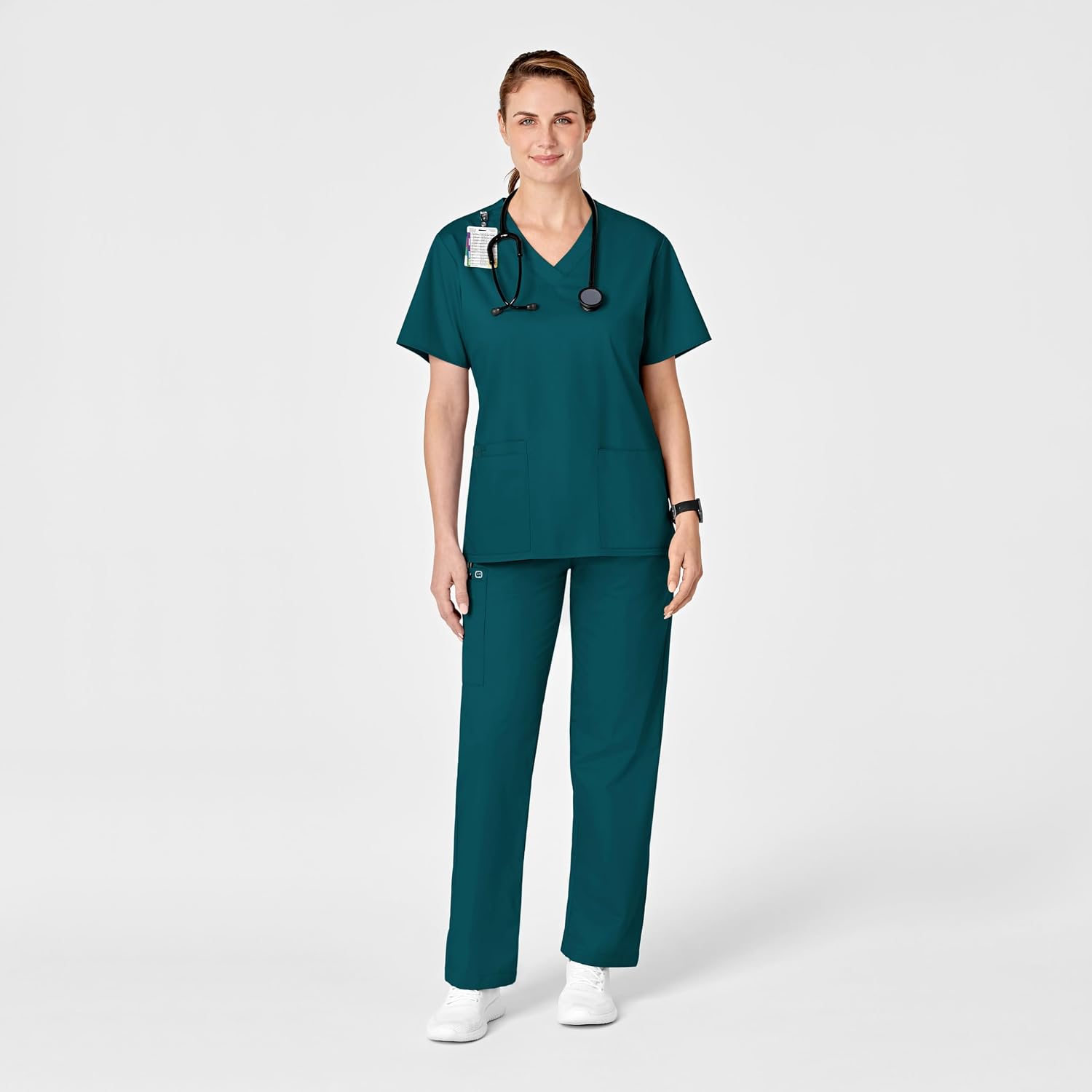 61lEfOCHtsL._AC_SL1500_ بنطلون WonderWink Plus Wonderwork نسائي سهل الارتداء من WonderWink مقاس صغير - الصورة 2