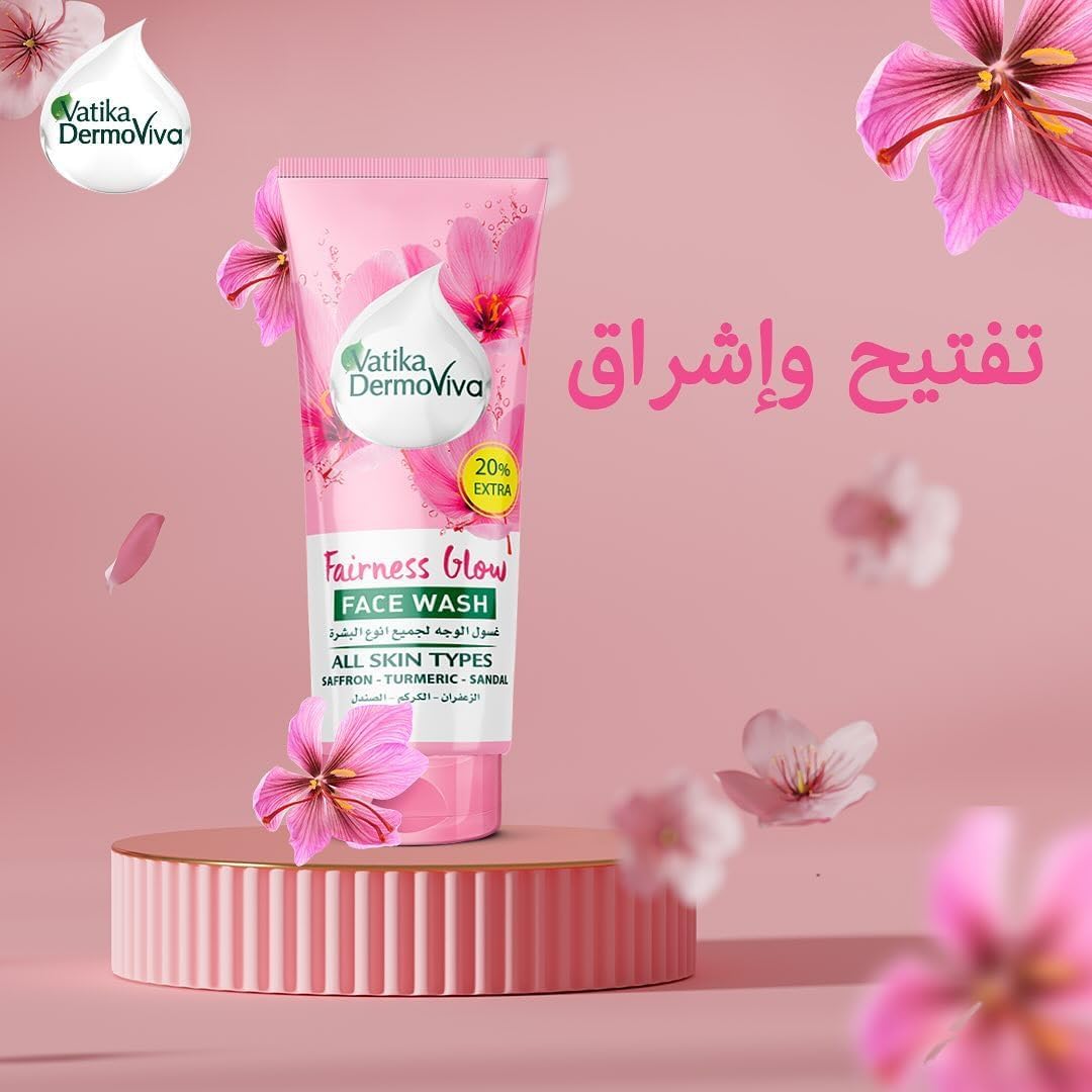61mIQ8azhxL._AC_SL1500_ فاتيكا غسول الوجه ديرموفيفا فيرنيس جلو 185 مل | غني بمستخلصات الزعفران والكركم والصندل | لجميع أنواع البشرة - الصورة 2