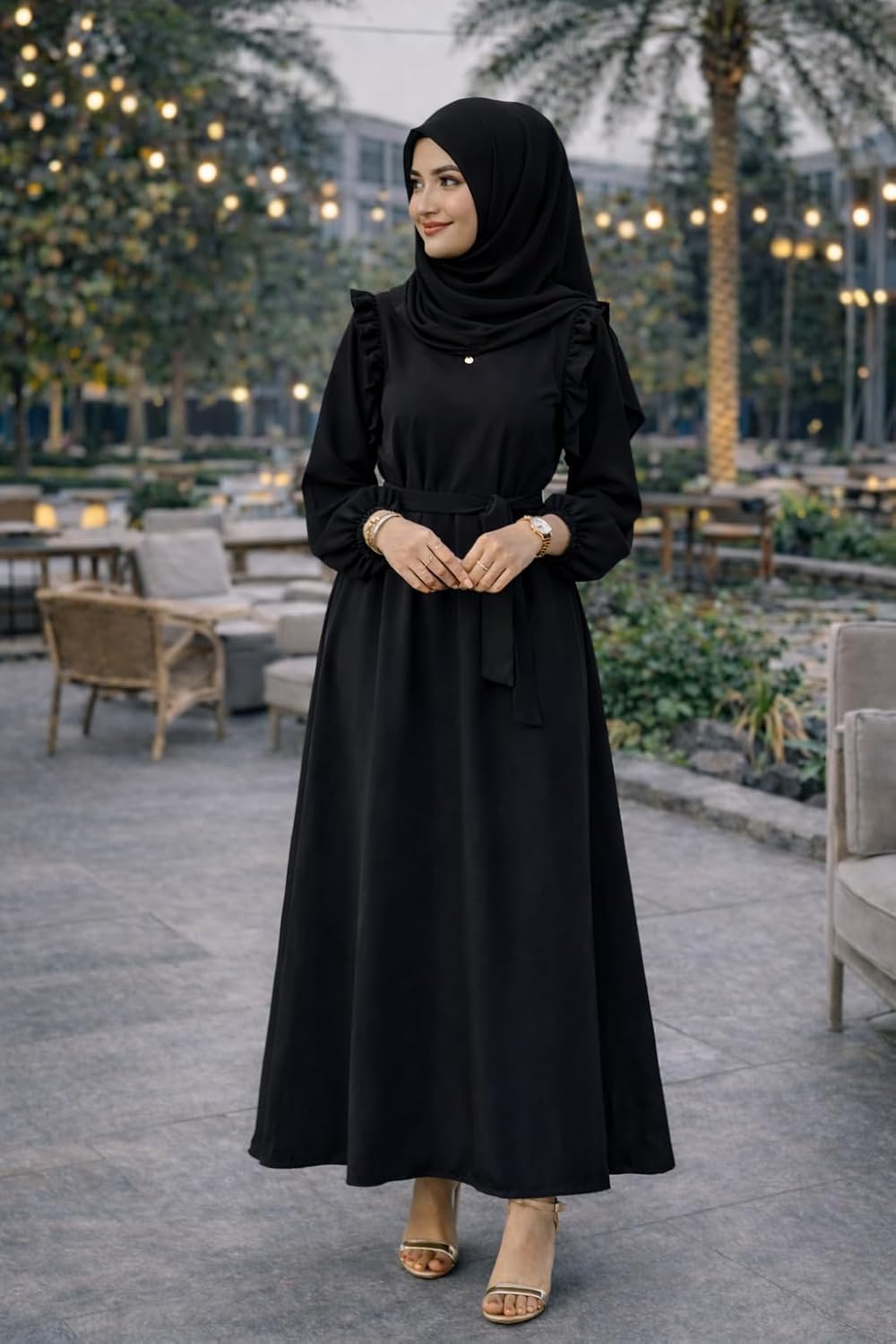 61odHdPqOaL._AC_SL1500_ عبايات رمضان بكشكشه جذابه من على الاكتاف عبايه حريمى انيقه فستان نسائى جذاب لاطلاله ساحره تخطف الانظار من FOUR H كود 4044 - الصورة 3