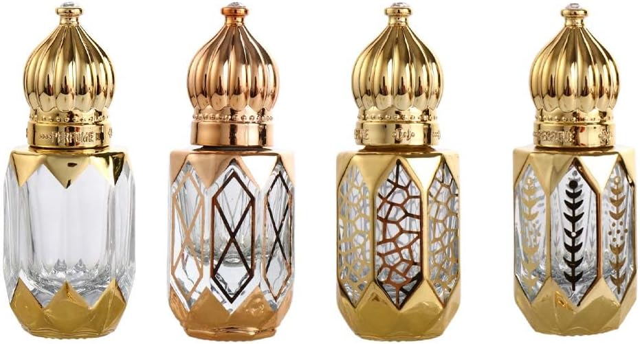 61oyH7clAbL._AC_SL1500_ زجاجة عطر هدية للسيدات، زجاجة عطر ذهبية فاخرة، زجاجة زيت عطري قابلة لاعادة الملء، 1، 0.2 اونصة - الصورة 3