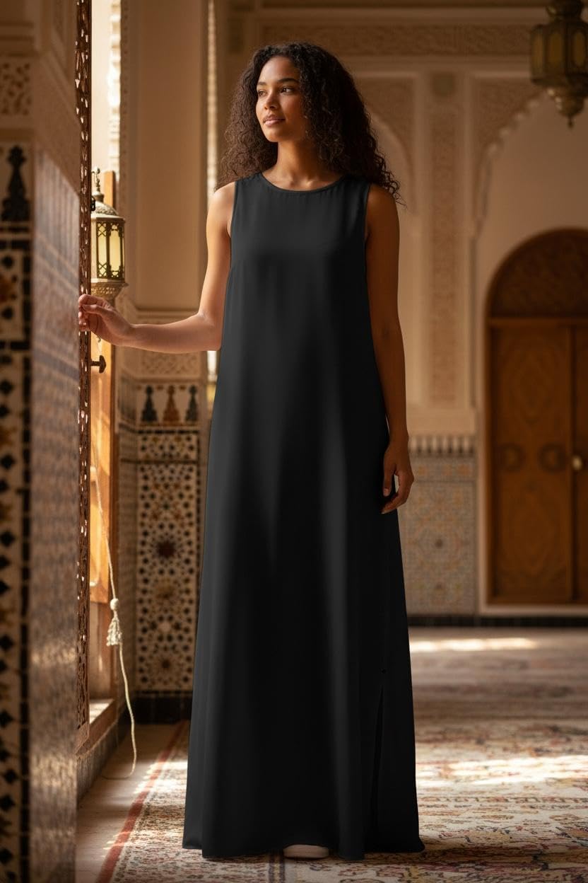 61qyCALn8bL._AC_SL1500_ فستان أساسي بحمالات عادية وبدون أكمام لجميع الأنشطة للنساء والبنات، (عبوة من 1 قطعة) - الصورة 3