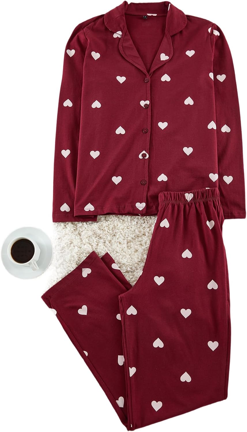 Trendyol Woman 100% Cotton Heart Patterned Knitted Pajama Set THMAW21PT0548 Pajama Set (pack of 1)