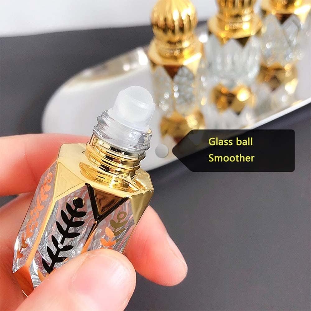 61tg6aKQTIL._AC_SL1500_ زجاجة عطر هدية للسيدات، زجاجة عطر ذهبية فاخرة، زجاجة زيت عطري قابلة لاعادة الملء، 1، 0.2 اونصة - الصورة 4