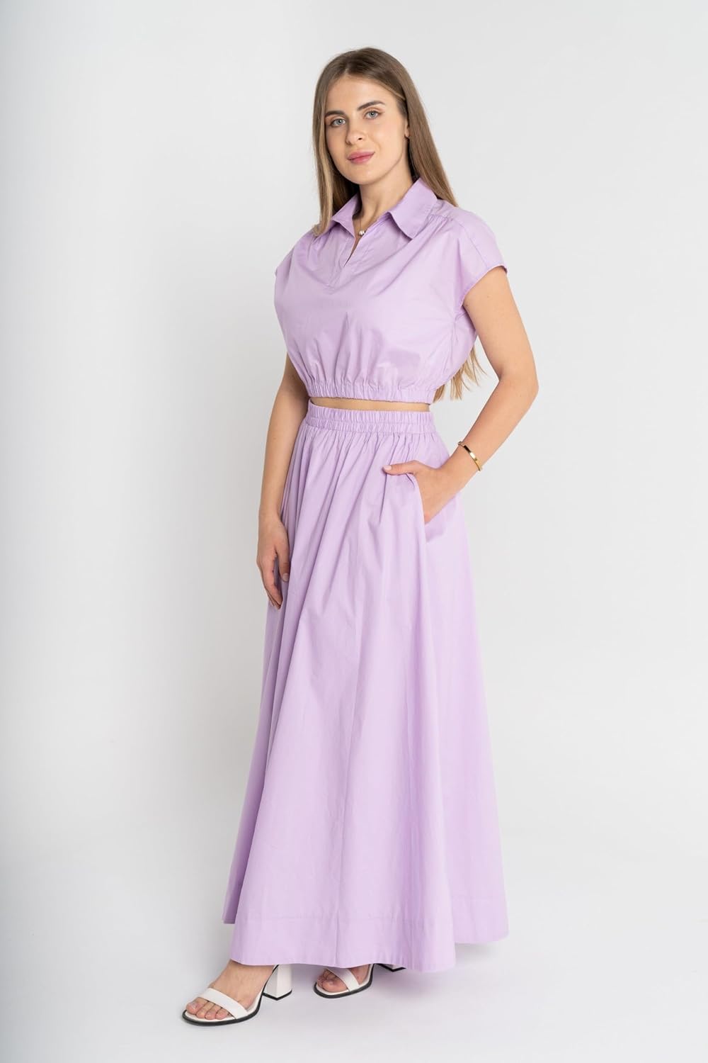 61wiXmv40DL._AC_SL1500_ تنورة طويلة Ml027423Q203 من ميكا، أوف وايت، لارج L. - الصورة 4