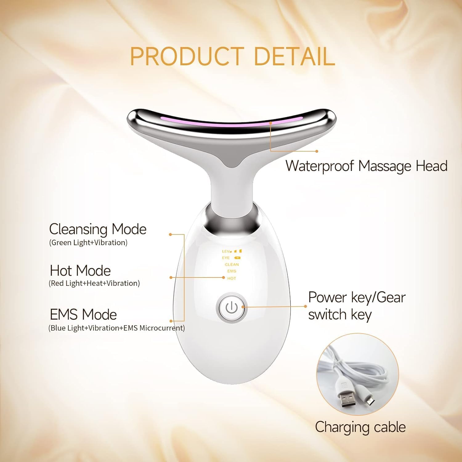 61xAP4-mv2L._AC_SL1500_ جهاز تجميل الوجه والرقبة 7 في 1 للعناية بالبشرة والرقبة من ساوانورك، مجموعة تدليك كهربائية للوجه والرقبة والعين مع 7 الوان لتجميل البشرة - الصورة 3