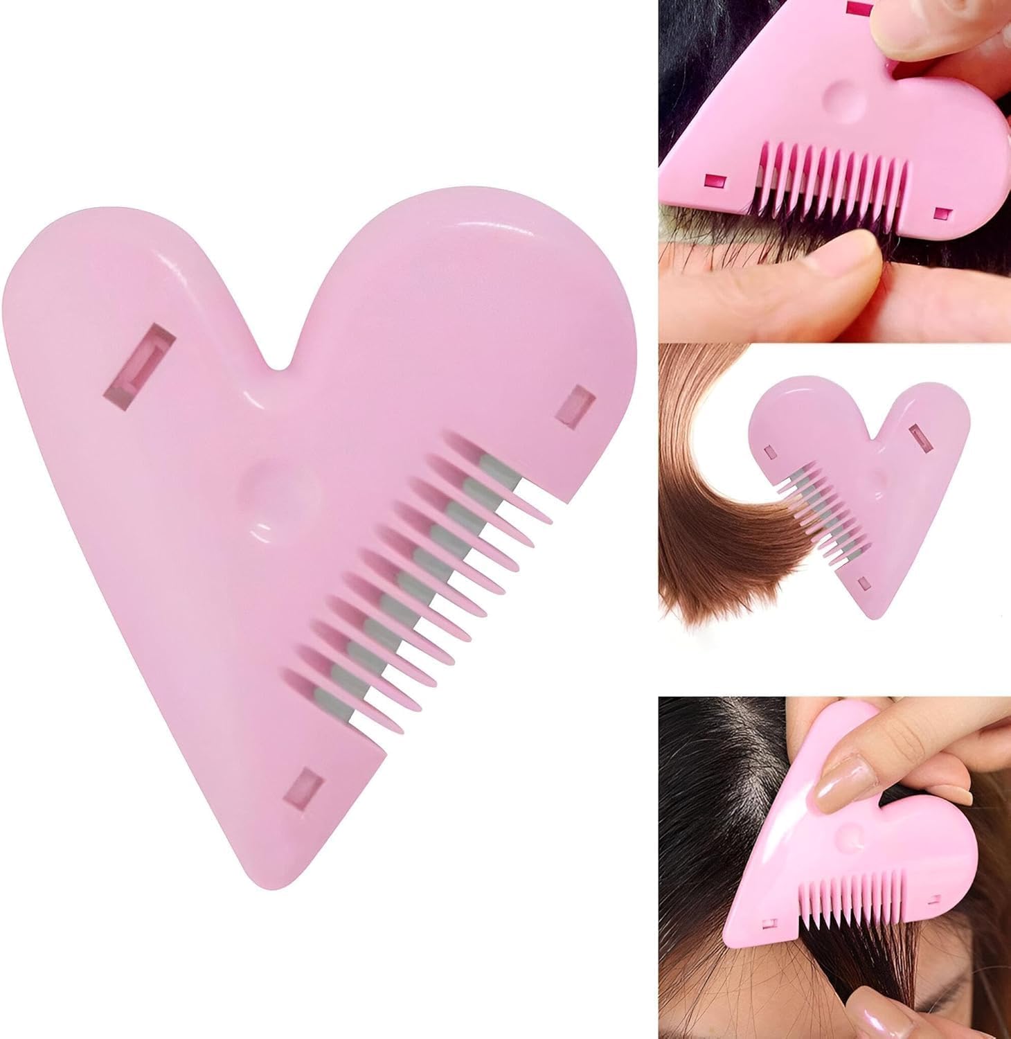 61xZWg-6xSL._AC_SL1500_ مشط مزدوج الجوانب - تصميم على شكل قلب لسهولة تصفيف الشعر والعناية به، مثالي للنساء والفتيات، صغير الحجم وخفيف الوزن للسفر- قطعتين الوان متعددة - الصورة 4