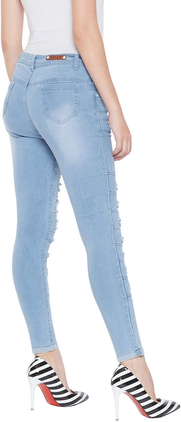 61xhVjgAuxL._AC_SL1500_ سروال جينز للنساء من نيفتي (عبوة من قطعة واحدة)، لون ثلجي موديل JEAN_1246_ICE - الصورة 4