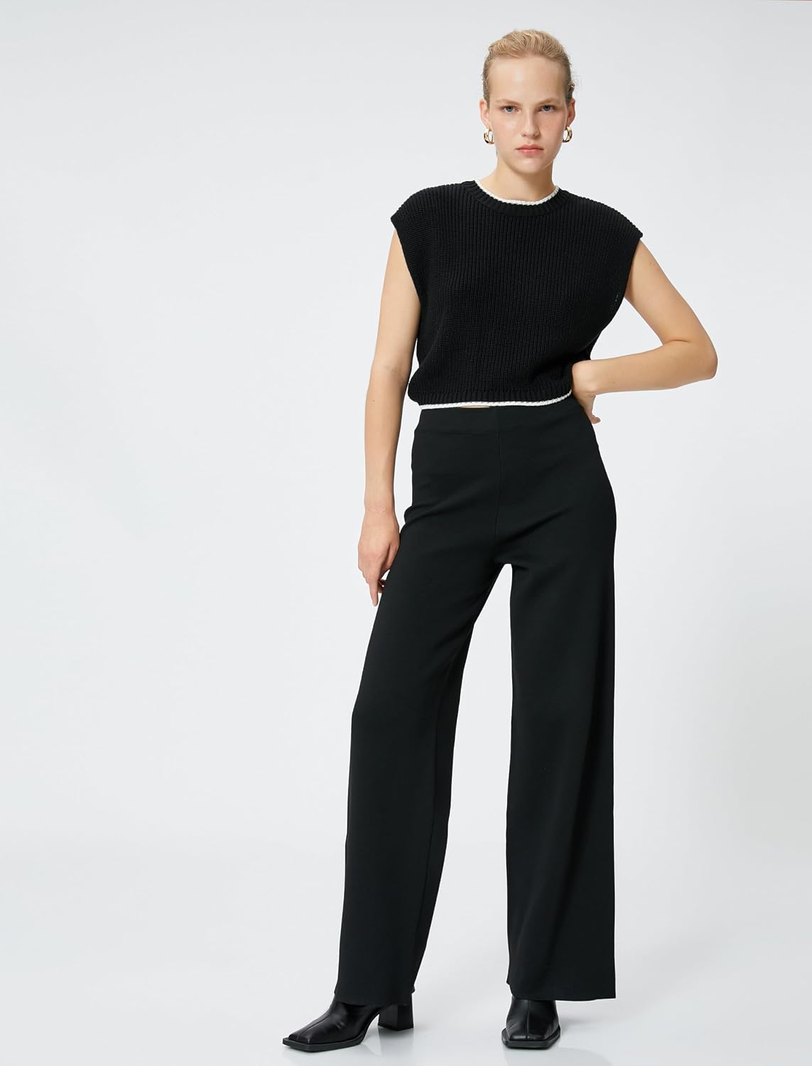 61xxgIEBtqL._AC_SL1500_ KOTON womens Medium Rise Wide Leg Leggings Leggings (pack of 1) - الصورة 2