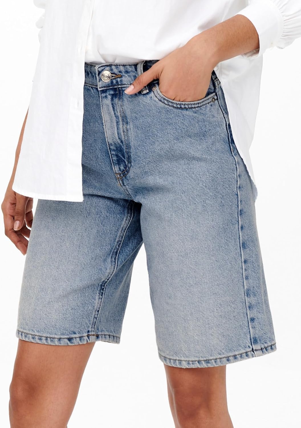 71-8H9DuNmL._AC_SL1500_ ONLY womens ONLSONNY WIDE DNM Shorts (pack of 1) - الصورة 4