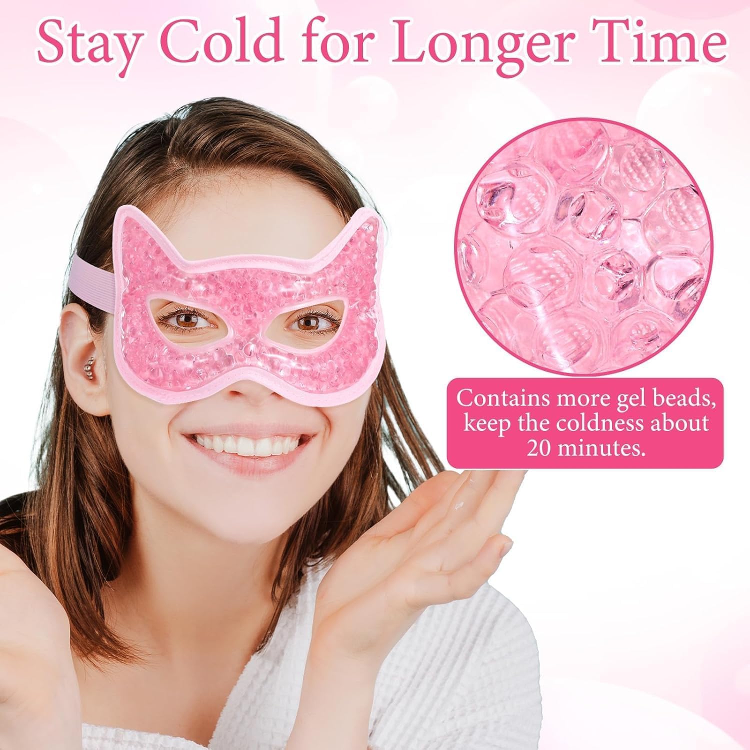 712wNXeXWQL._AC_SL1500_ Gel Eye Mask with Holes for Cold and Hot Compress, Reusable Face Mask for Puffy Eyes, Dark Circles, Headaches, Sleeping Relief, Skin Care for Men and Women - الصورة 3