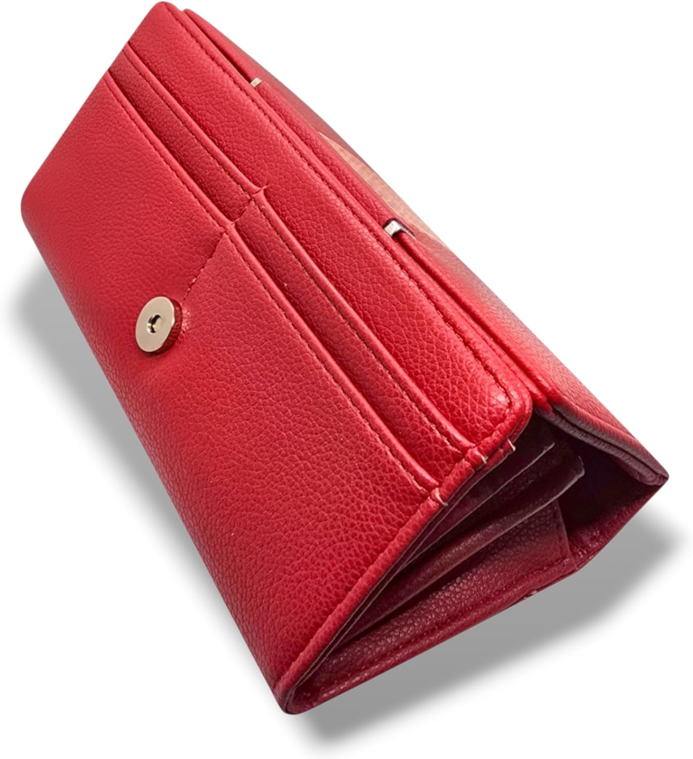 718MUplwfUL._AC_SL1500_ محفظة فاخرة متعددة الوظائف قابلة للطي للنساء بسحاب واحد بسعة كبيرة تحمل العديد من البطاقات، محفظة هاتف بتصميم كوري جديد، حامل بطاقات، حقيبة يد عالية الجودة (لون احمر، تصميم رقم 2) - الصورة 4