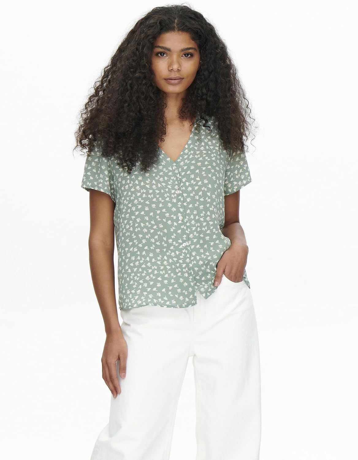 71MXU6frpHL._AC_SL1500_ ONLY womens ONLOLIVIA S/S WVN Top (pack of 1) - الصورة 3