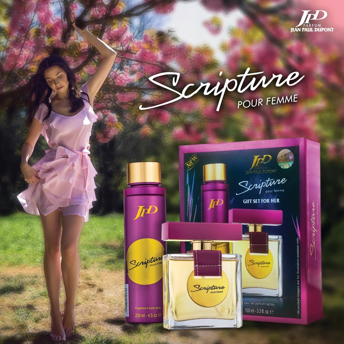 71QEvRJRQ3L._AC_SL1500_ مجموعة جيه بي دي تتضمن عطر او دي بارفان سكريبتشر وسبراي للجسم للنساء من جين بول دوبون - الصورة 4