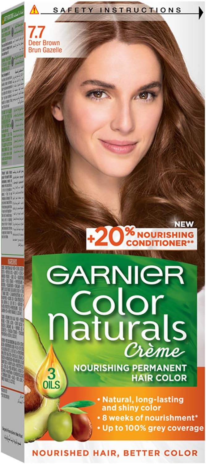 صبغة الشعر كولور ناتشورالز من غارنييه، لون بني 7.7 (Deer Brown)
