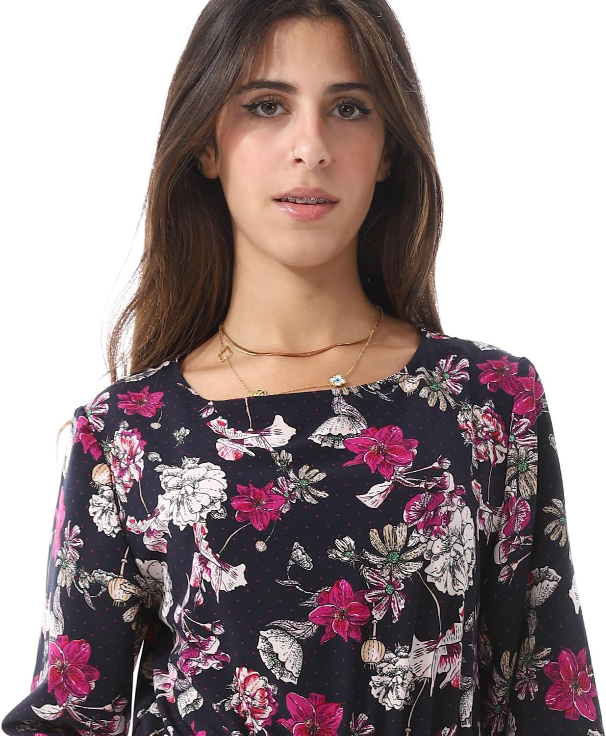 71VfIbmow0L._AC_SL1500_ فستان كاجوال من الحرير الناعم بتصميم أنيق للغاية النجم الشرقي مقاس S أسود وردي - الصورة 4