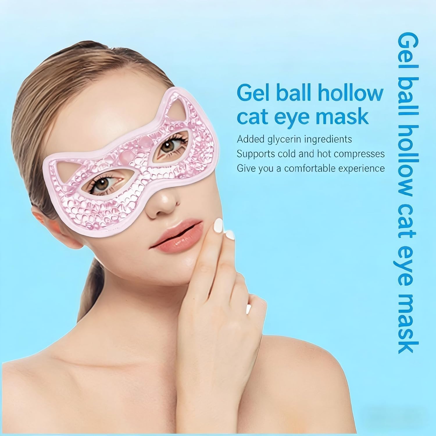 71WbTOvIN2L._AC_SL1500_ Gel Eye Mask with Holes for Cold and Hot Compress, Reusable Face Mask for Puffy Eyes, Dark Circles, Headaches, Sleeping Relief, Skin Care for Men and Women - الصورة 4