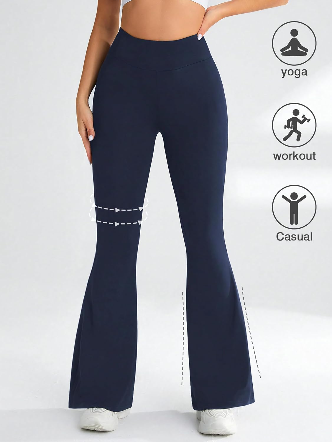 71YEx2ejJ3L._AC_SL1500_ Women's Yoga Pants Bootcut Flare Leggings Flared Bell Bottom Leggings High Waisted Workout Pants Tummy Control - الصورة 4