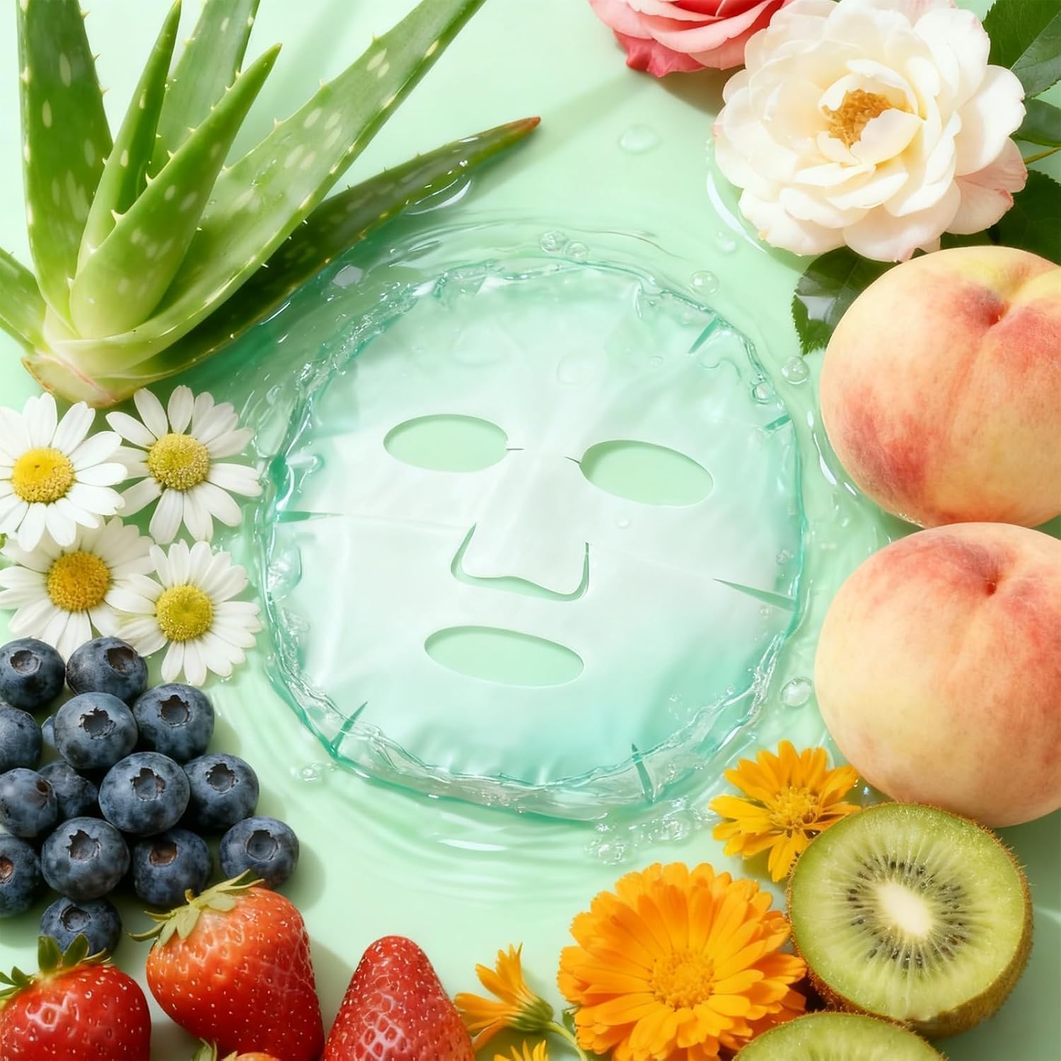 71aOeOqODUL._AC_SL1500_ YelaJoy 22PCS Plant and Fruit Masks, Bulk Collagen Face Mask for Women Skin Care, Facial Mask Skincare Gifts Set, Soothe Face Masks for Spa Party, Hydrate and WhitenTypes - الصورة 4