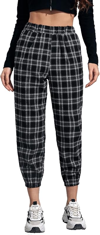 TOPLOT Printed Black High Waist Trouser for Women, Black, 36