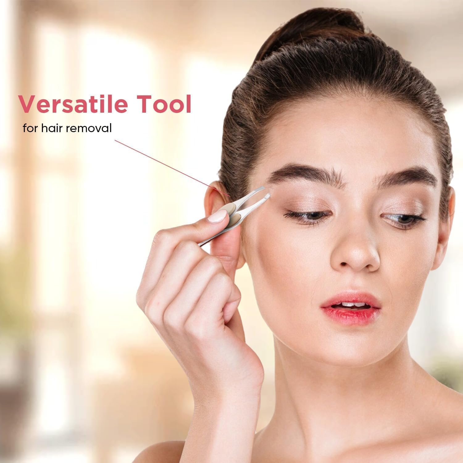71wdnU4bbpL._AC_SL1500_ ملقاط من الفولاذ المقاوم للصدأ مصمم بدقة لإزالة شعر الحواجب والوجه بسهولة وفعالية - 2 قطعة متعدد الألوان - الصورة 2