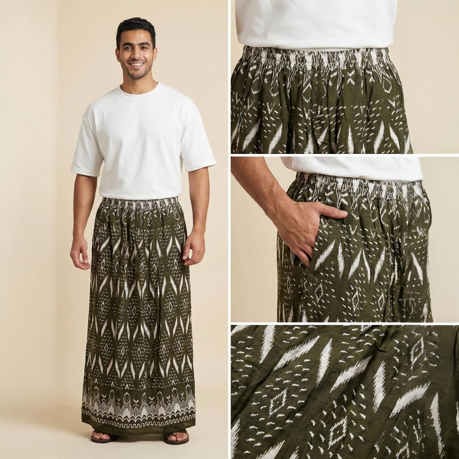 819y970GH1L._AC_SL1500_ Elastic waistband with side pocket for men, very comfortable and cool summer waistband for men - الصورة 2