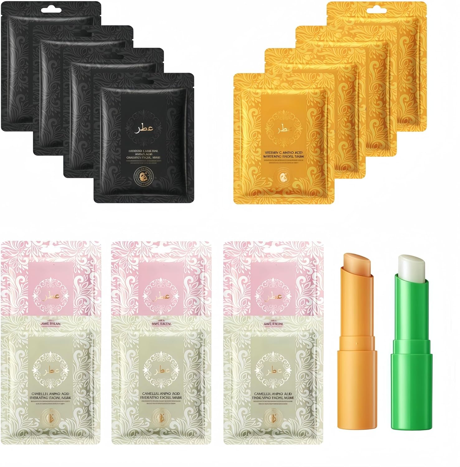 Face Masks Skincare Set for Women, 16 Pcs Gifts Bulk Facial Mask, Lip Balms for Teenage Girls Face Spa, Hydrating Face Masks Suitable for Dry Skin Skin Care