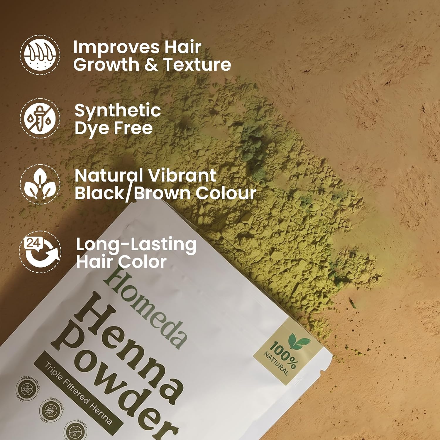 81oPLYZcedL._AC_SL1500_ Shudh Online Organic Henna Powder for Hair Growth (100 Grams), Herbal Mehandi, Hena Powder for Hair, Mehendi, Natural black dye - Mehndi Hina - Rajasthani Mehandi for Women - الصورة 2