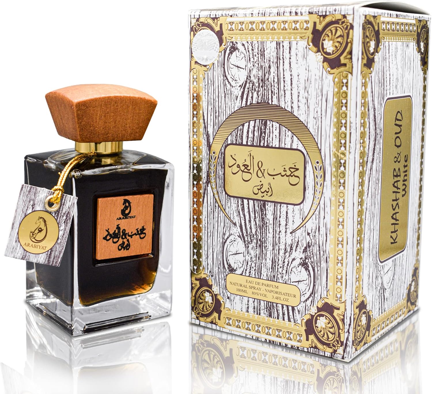 عربيات عطر خشاب اند عود وايت - او دي بارفان برائحة العنبر وخشب الارز للرجال والنساء، 100 مل